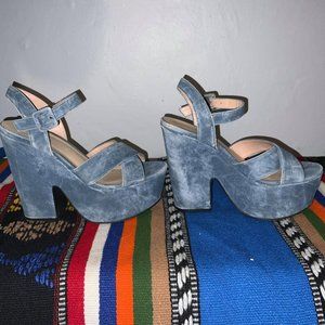 Wild Diva Lounge Denim Platform Sandals Size 7